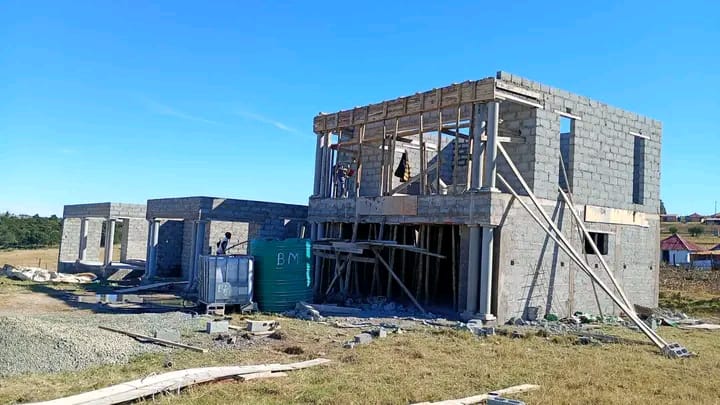 Foundation and structural work in progress